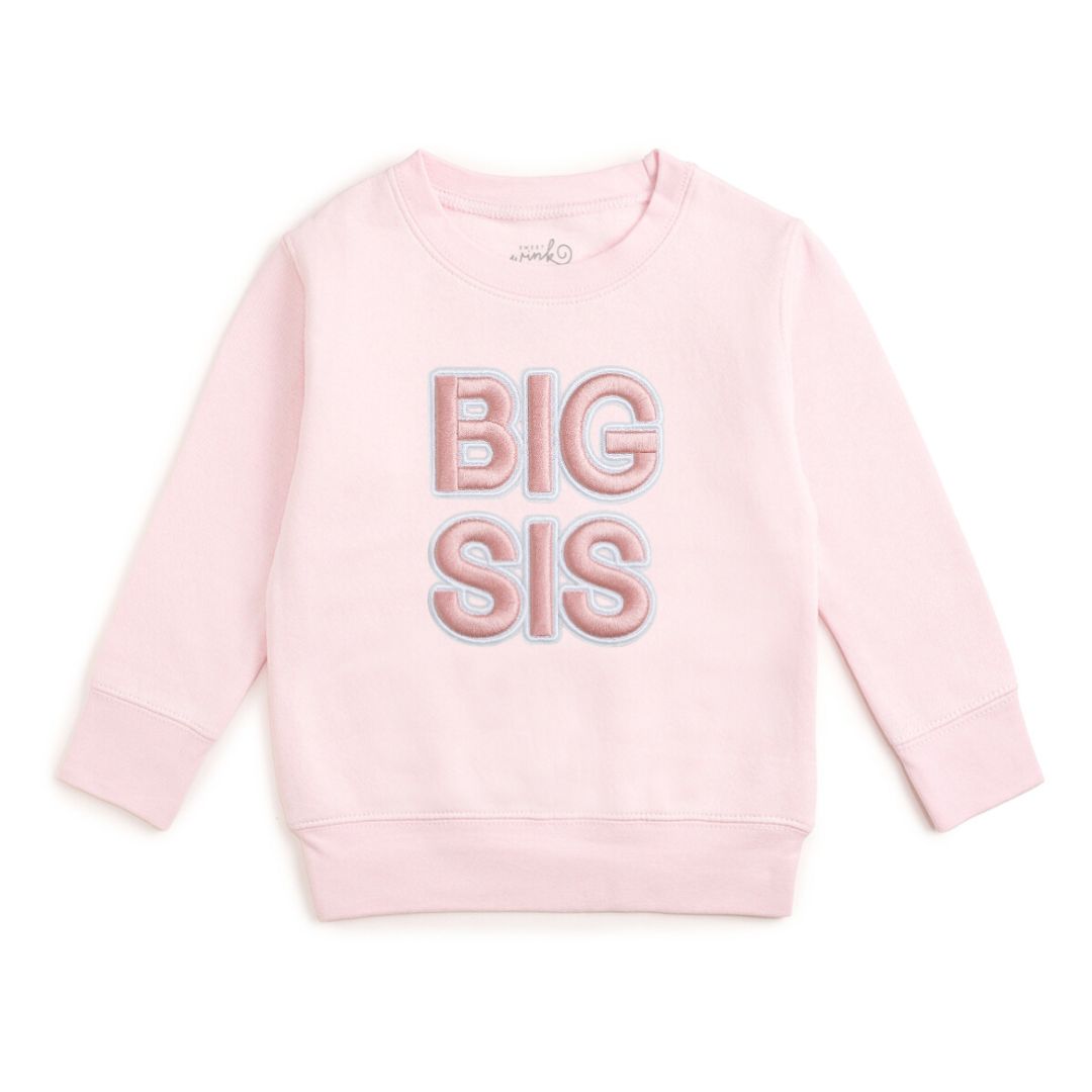 Big Sis Embroidered Patch Sweatshirt - Ballet