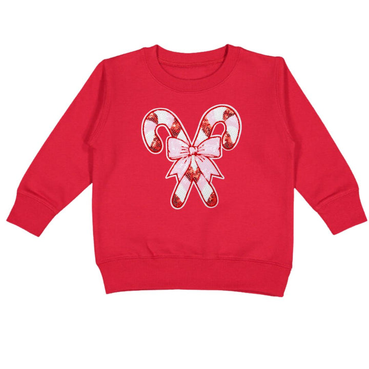Candy Cane Patch Christmas Sweatshirt - Red