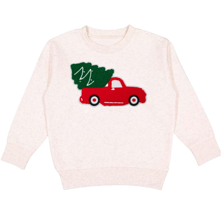 Christmas Truck Patch Sweatshirt - Natural