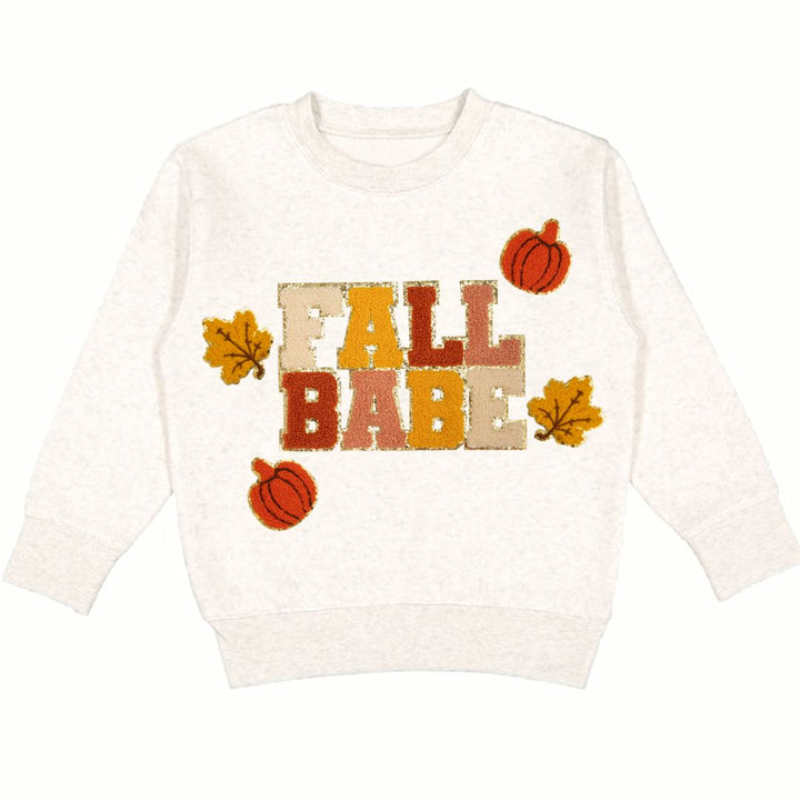 Fall Babe Fun Patch Sweatshirt - Natural