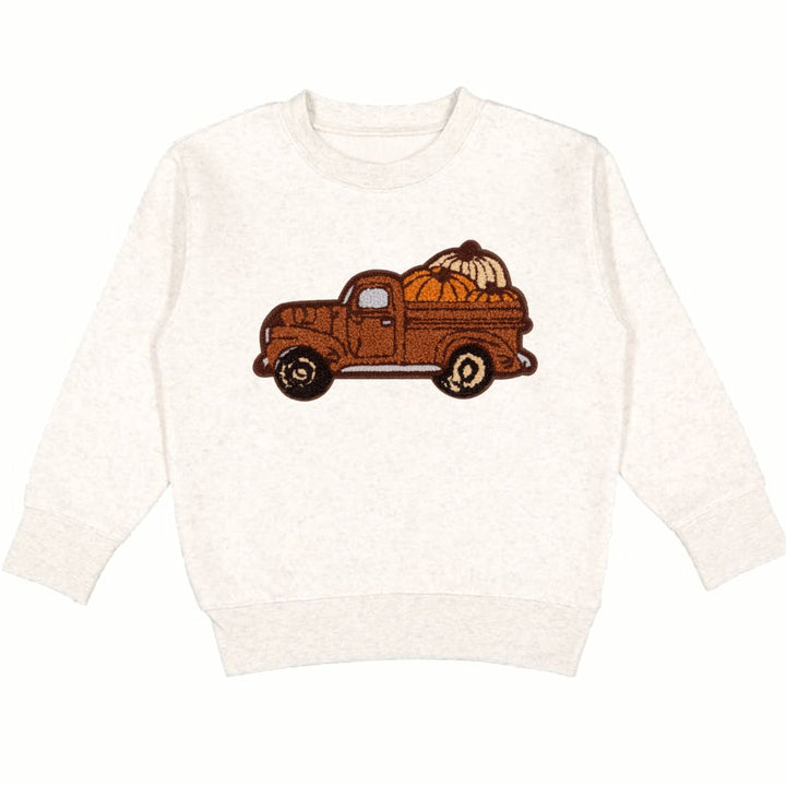 Fall Truck Patch Sweatshirt - Natural