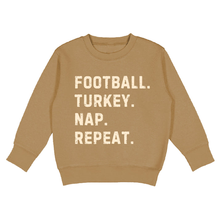 Football Turkey Nap Repeat Thanksgiving Sweatshirt