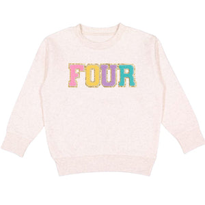 Fourth Birthday Patch Sweatshirt - Natural