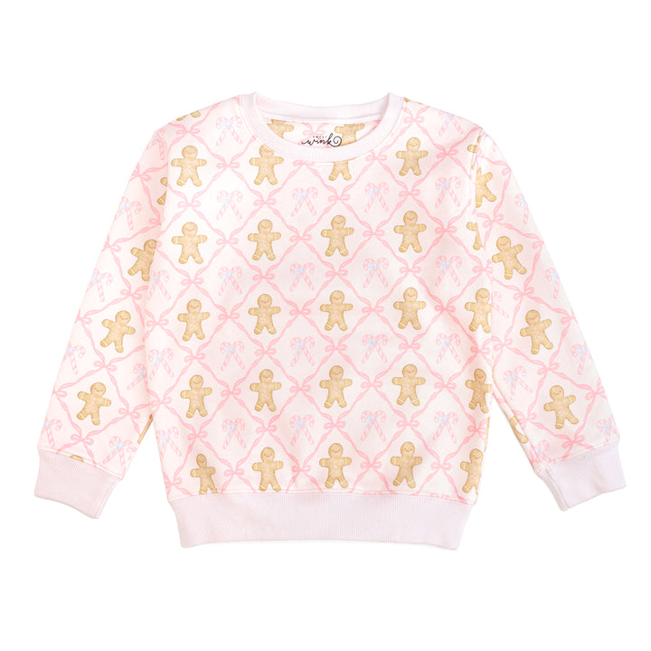 Gingerbread Bow Trellis Christmas Sweatshirt