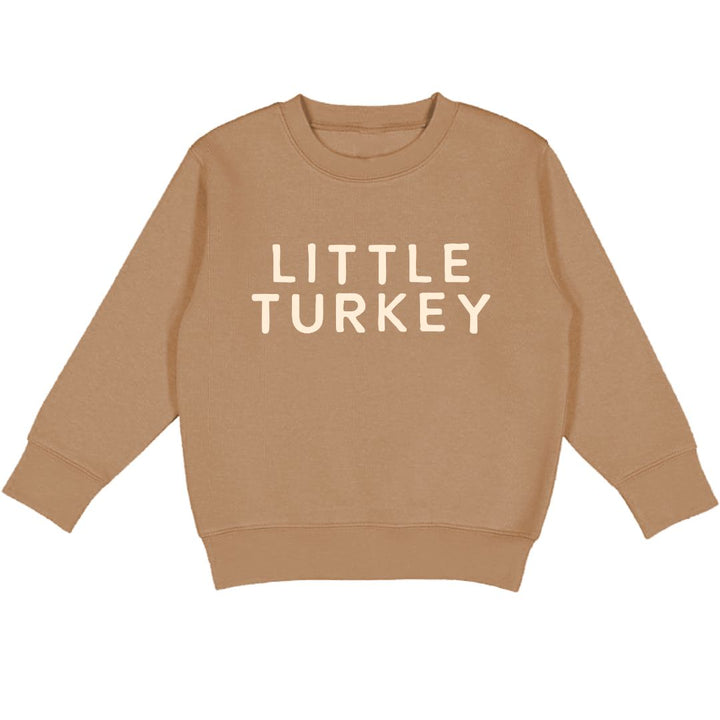Little Turkey Thanksgiving Sweatshirt - Mocha