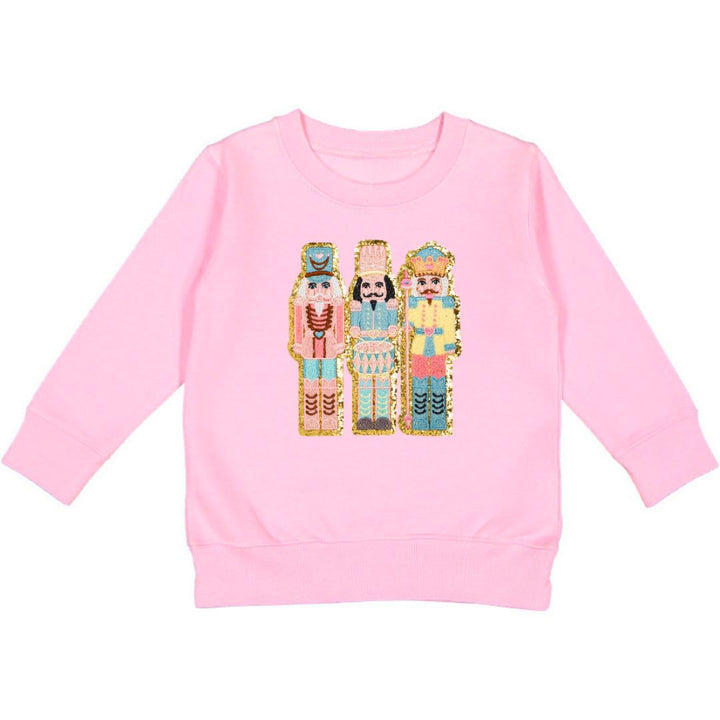 Nutcracker Patch Christmas Sweatshirt - Pink