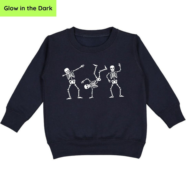 Silly Skelly Glow In The Dark Halloween Sweatshirt - Black
