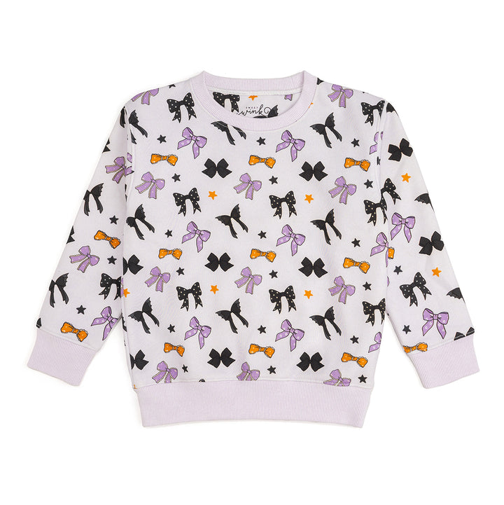 Spooky Bows Halloween Sweatshirt - Lavender