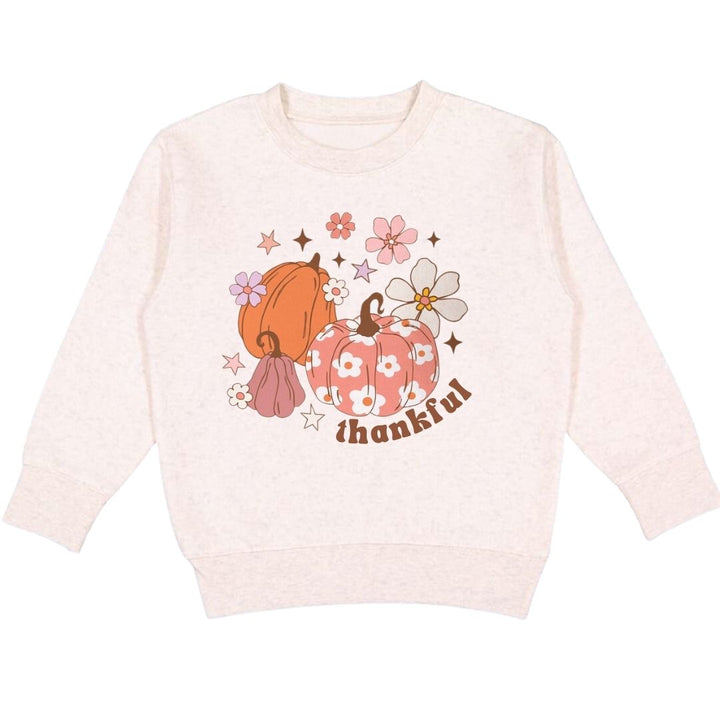 Thankful Pumpkin Daisy Thanksgiving Sweatshirt - Natural