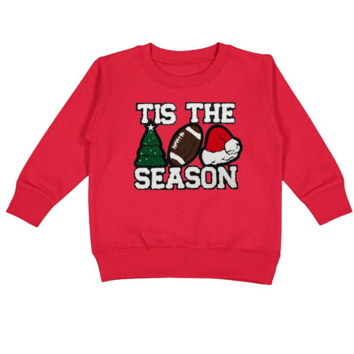 Tis The Season Patch Christmas Sweatshirt - Red