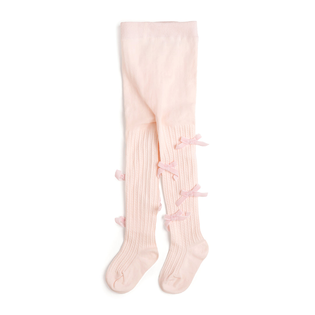 Blush Velvet Bow Tights