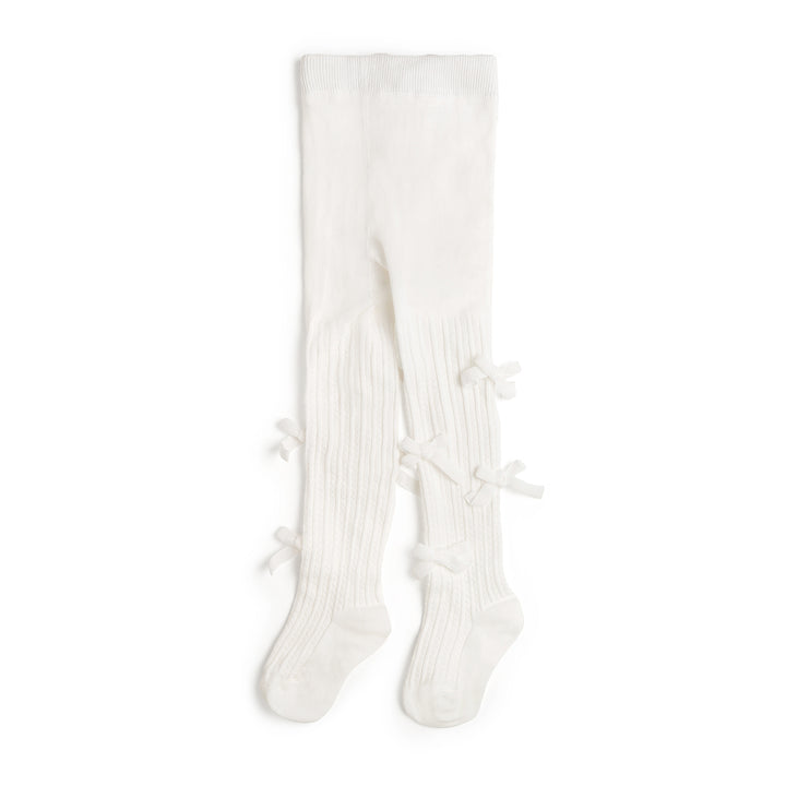 Ivory Velvet Mini Bow Tights