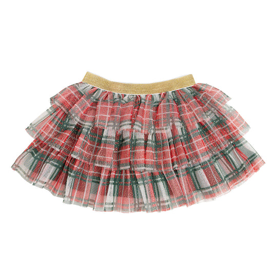 Girls Gingham Printed Tulle Tiered Tutu by Sweet Wink main image 0