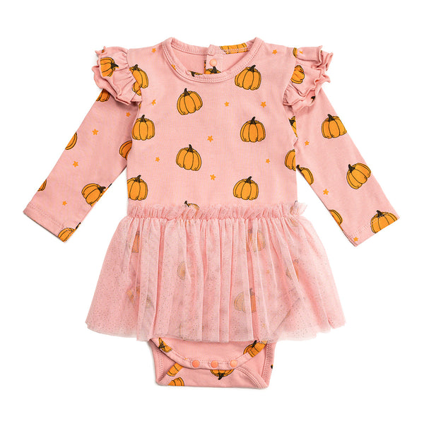 Pumpkin Blush Long Sleeve Tutu Bodysuit