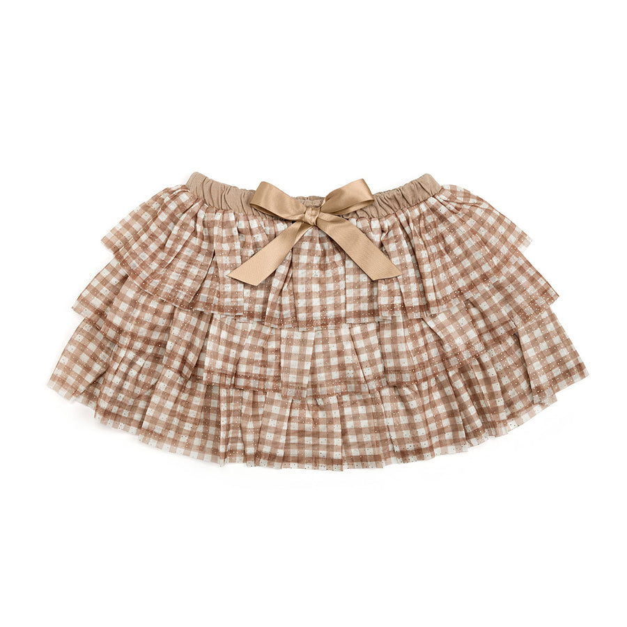Girls Gingham Printed Tulle Tiered Tutu by Sweet Wink