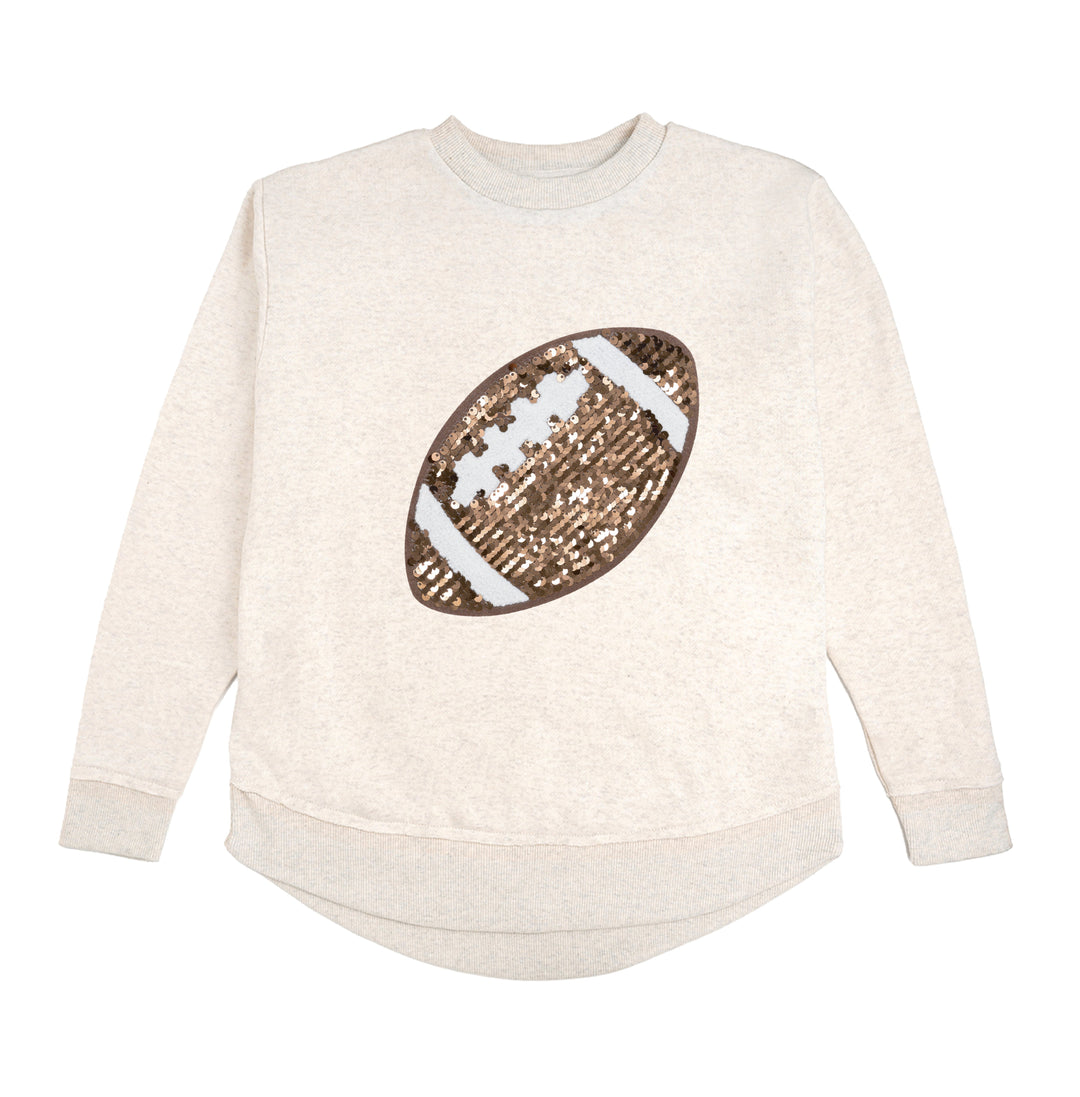 Game Day Football Sequin Patch Women's Sweatshirt