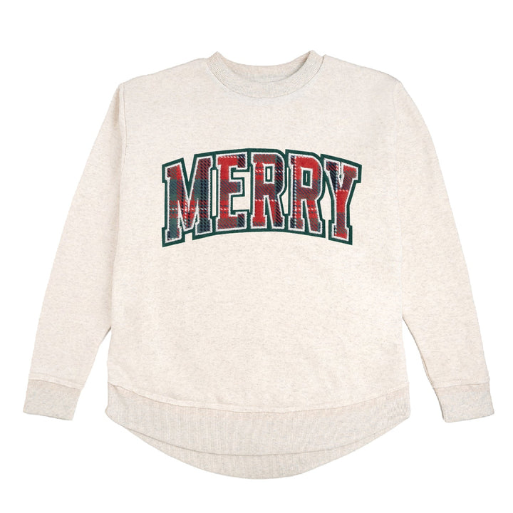 Merry Tartan Patch Christmas Women's Sweatshirt