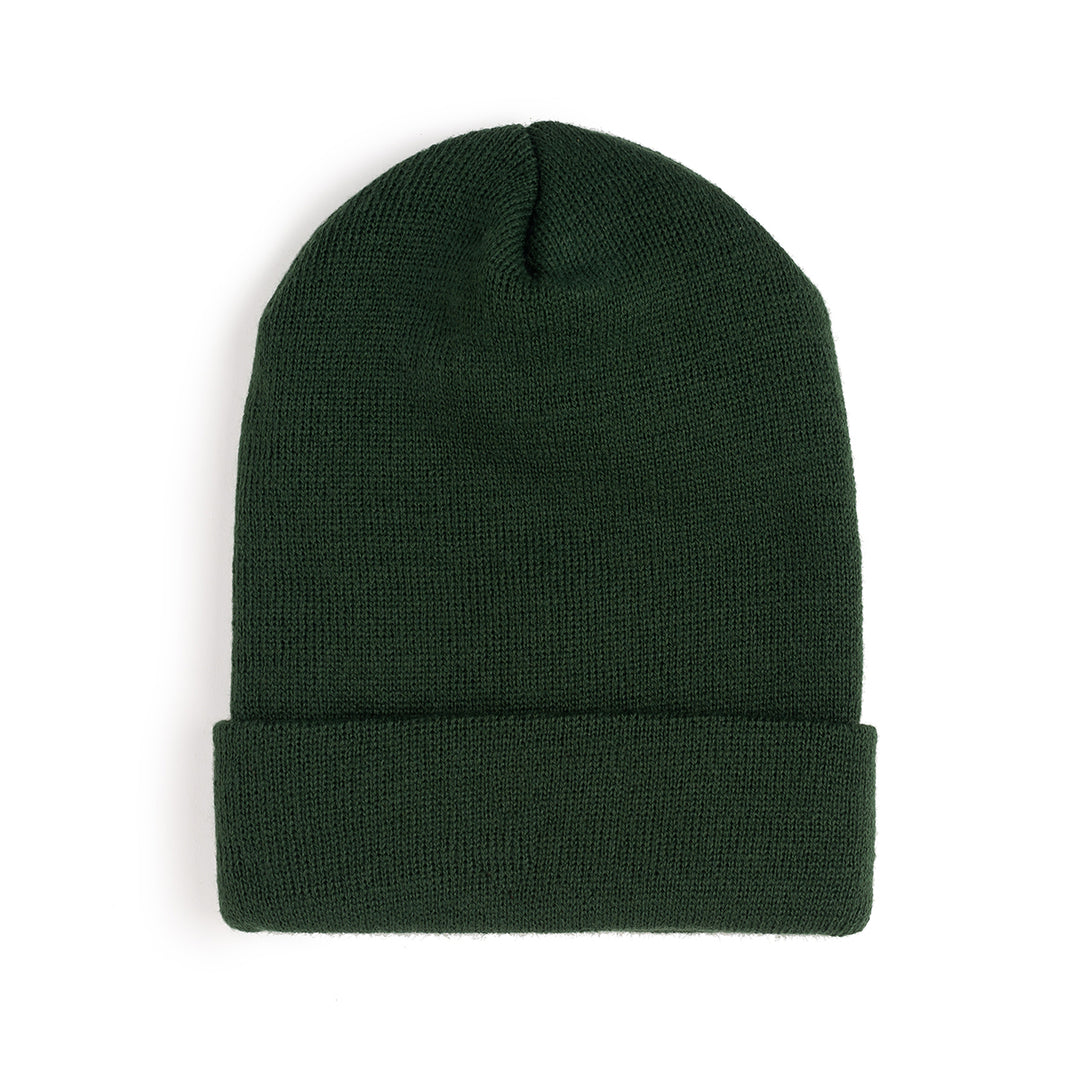 Forest Green Knit Beanie Hat - Adult