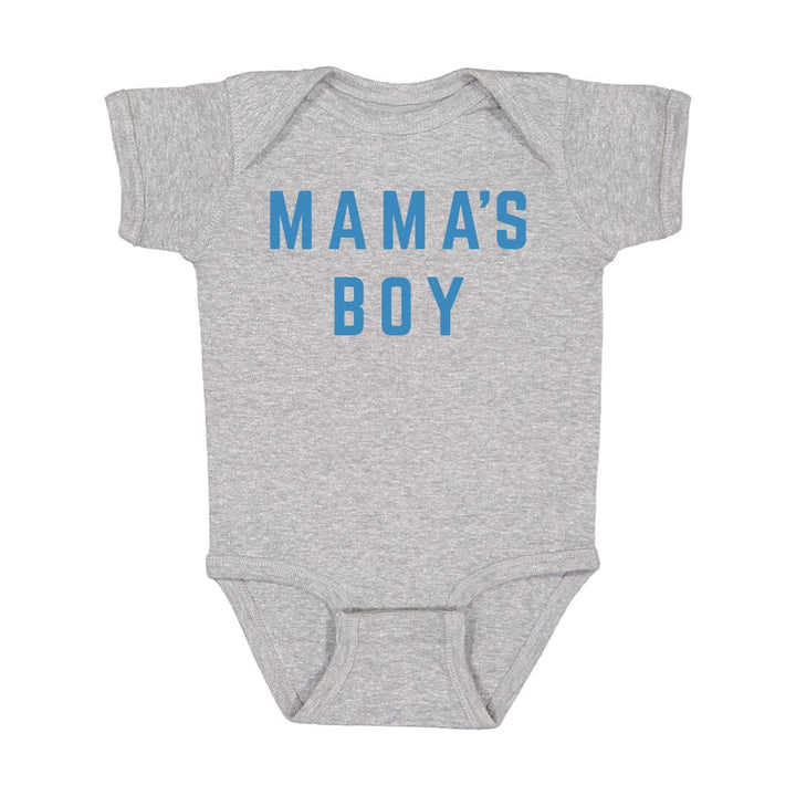 Mama's Boy Short Sleeve Bodysuit - Gray