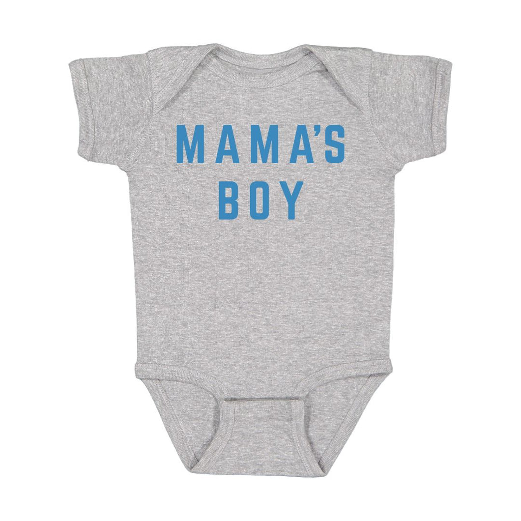 Mama's Boy Short Sleeve Bodysuit - Gray