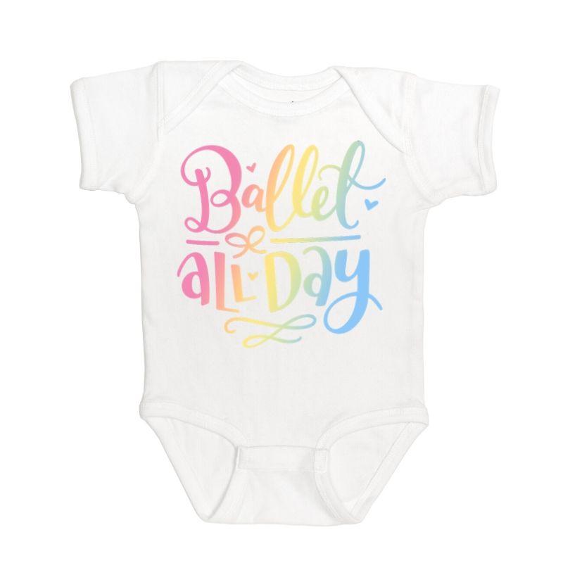 Ballet All Day Short Sleeve Bodysuit - White
