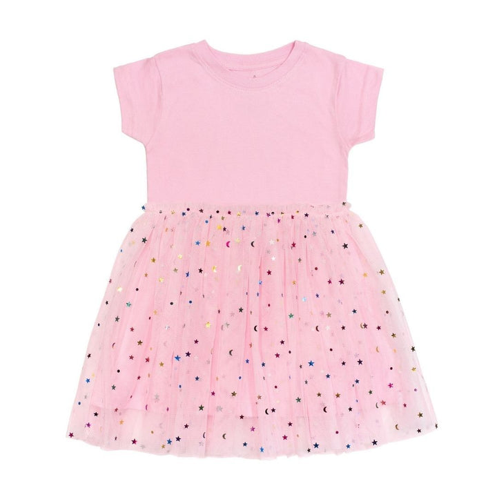Pink Star Short Sleeve Dress