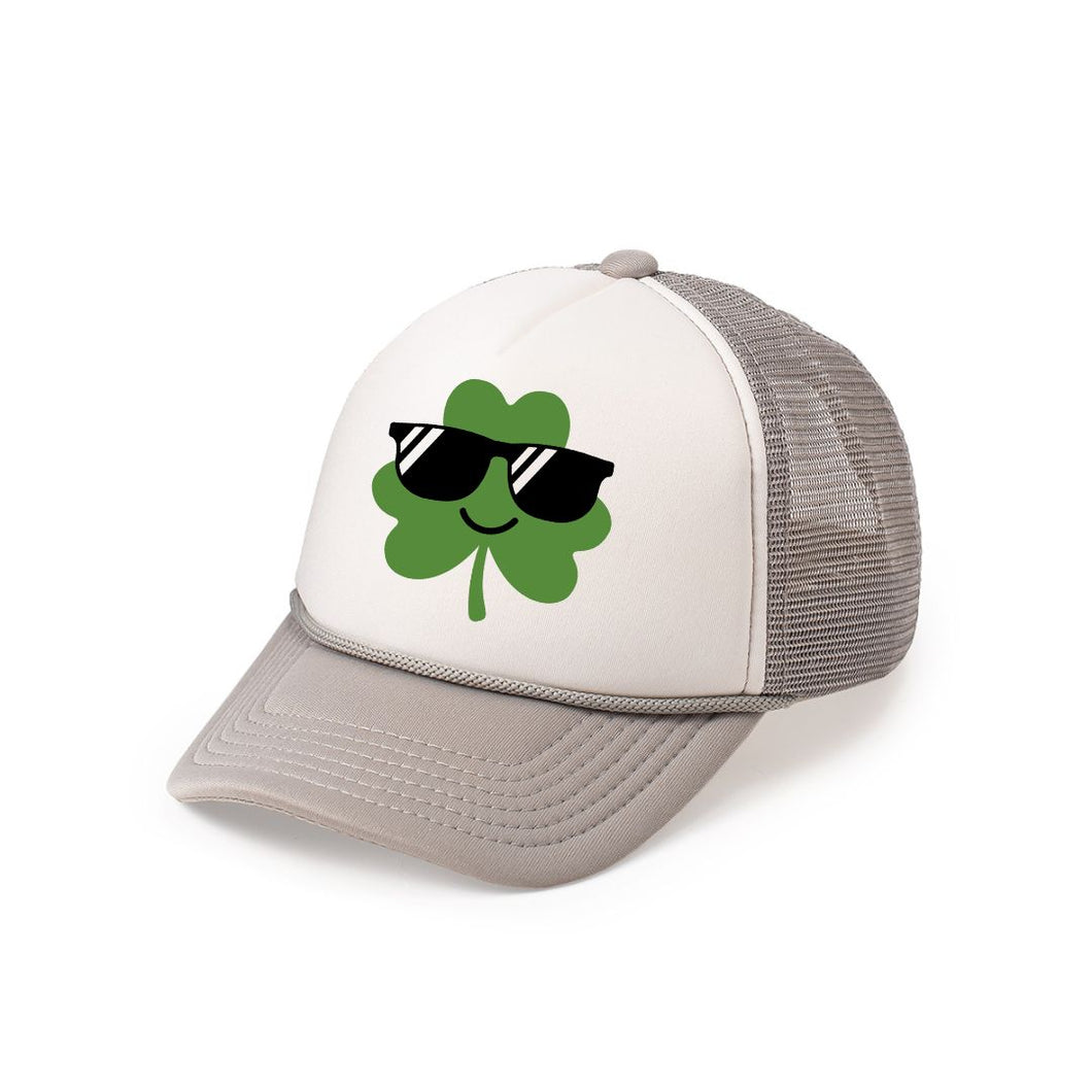 Cool Clover St. Patrick's Day Trucker Hat - Gray/White