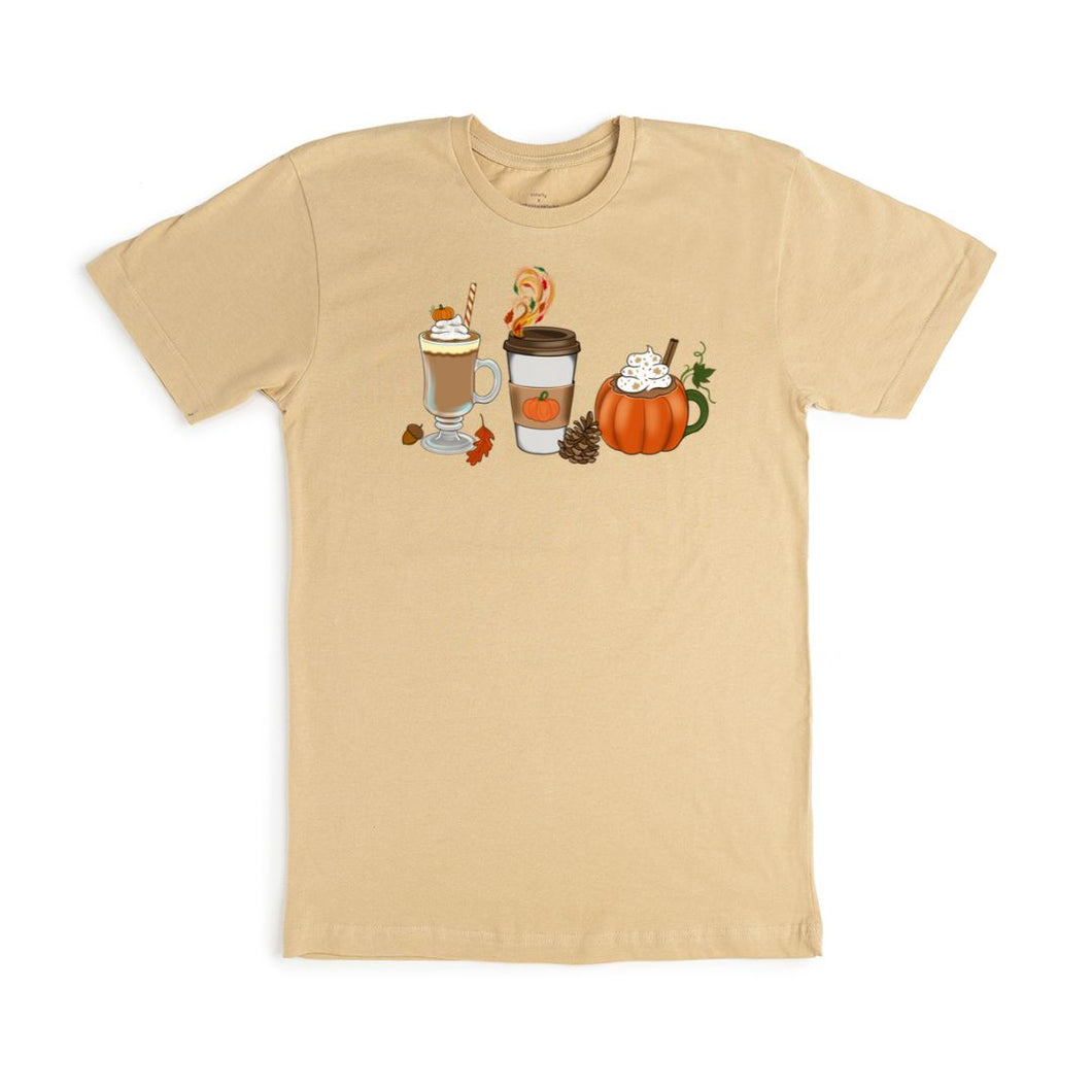 Fall Coffee Adult Short Sleeve Shirt