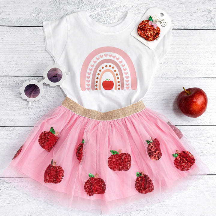 Apple Rainbow Short Sleeve T-Shirt - White