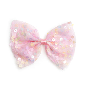 Pink Confetti Flower Bow Clip