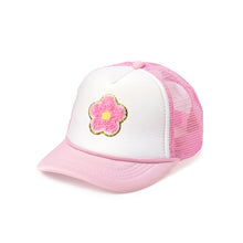 Load image into Gallery viewer, Daisy Patch Trucker Hat - Pink/White