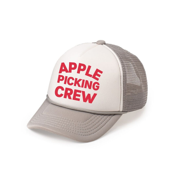 Apple Picking Crew Trucker Hat - Gray/White