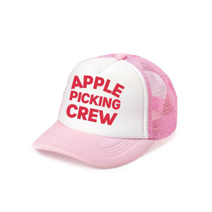 Apple Picking Crew Trucker Hat - Pink/White