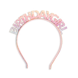Pastel Rainbow Birthday Girl Headband