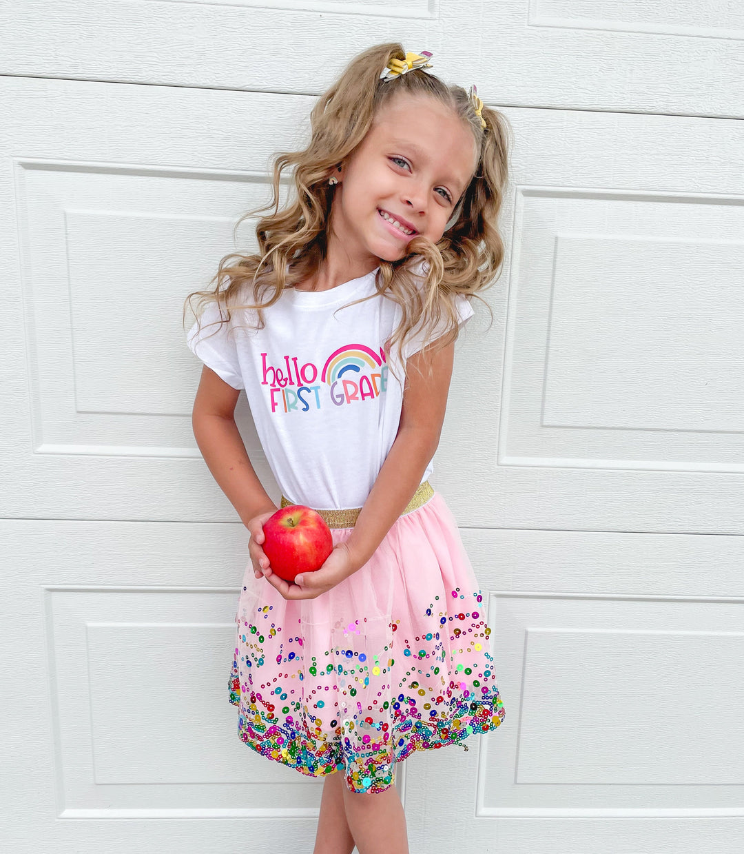 Hello First Grade Short Sleeve T-Shirt - White
