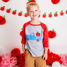 Load image into Gallery viewer, Apple Truck 3/4 Shirt - Heather/Red