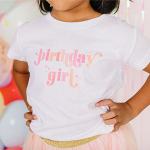 Birthday Girl Blush Short Sleeve T-Shirt - White