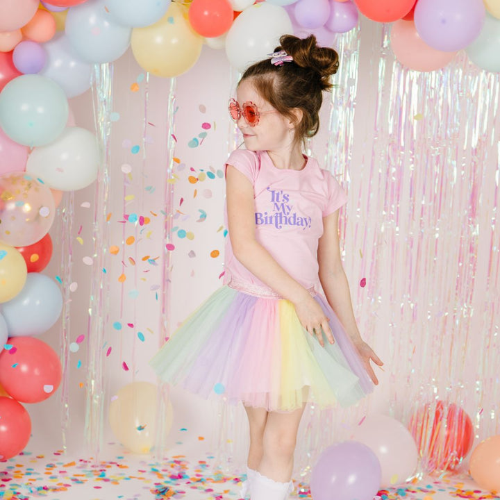 Pastel Rainbow Bow #5 Clip