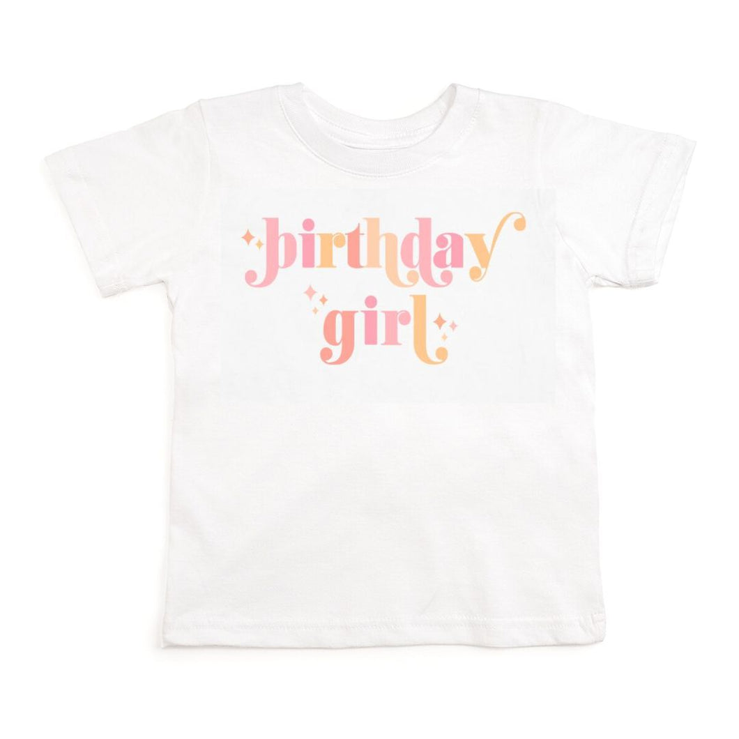 Birthday Girl Blush Short Sleeve T-Shirt - White