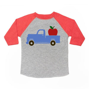 Apple Truck 3/4 Shirt - Heather/Red