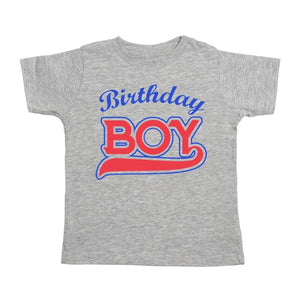 Birthday Boy Baseball Short Sleeve T-Shirt - Gray