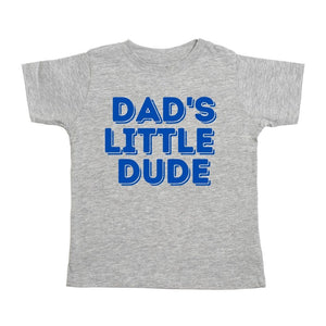 Dad's Little Dude Royal Blue Short Sleeve T-Shirt - Gray