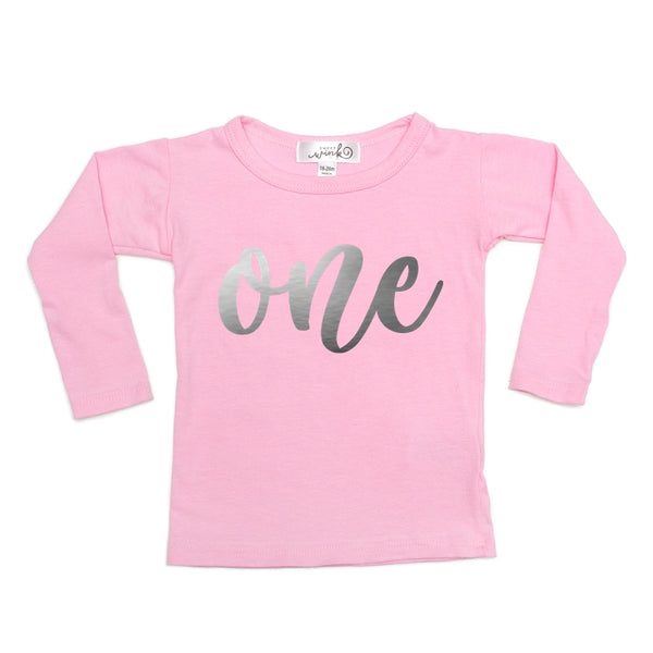 One (Girl) Long Sleeve Shirt - Pink
