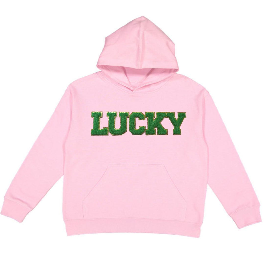 Lucky Patch St. Patrick's Day Youth Hoodie - Pink