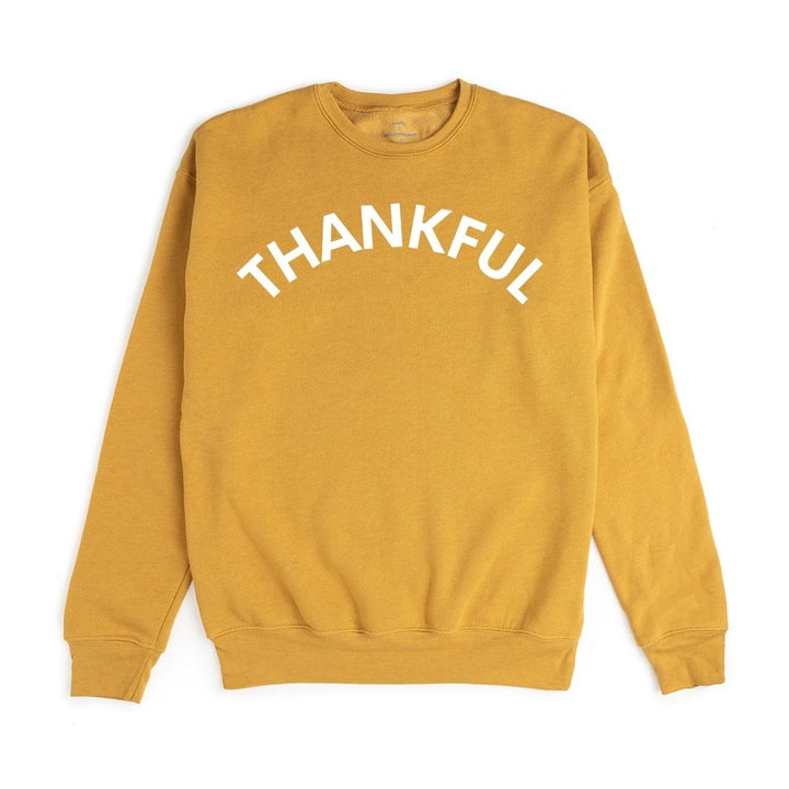 Thankful Thanksgiving Adult Sweatshirt - Mustard