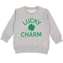 Load image into Gallery viewer, Lucky Charm Shamrock St. Patrick&#39;s Day Sweatshirt - Gray