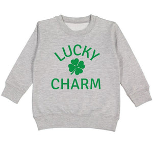Lucky Charm Shamrock St. Patrick's Day Sweatshirt - Gray