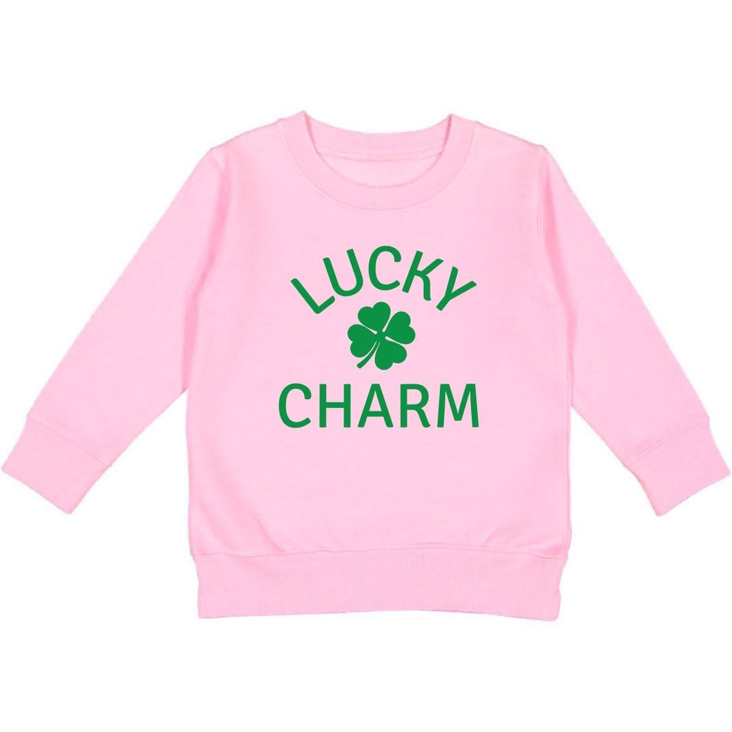 Lucky Charm Shamrock St. Patrick's Day Sweatshirt - Pink