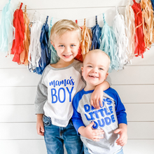 Load image into Gallery viewer, Dad&#39;s Little Dude Royal Blue 3/4 Shirt - Heather/Royal
