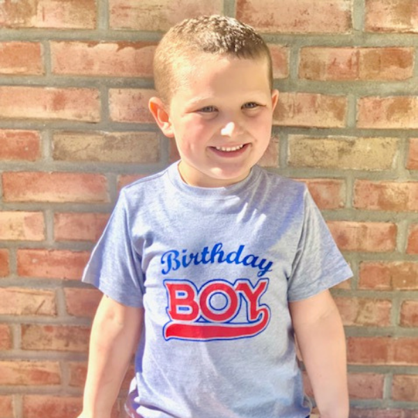 Birthday Boy Baseball Short Sleeve T-Shirt - Gray
